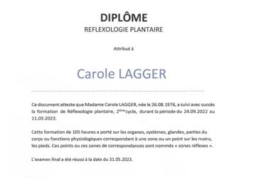 Diplôme de réflexologie plantaire